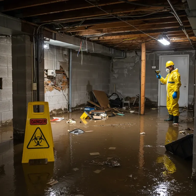 Flooded Basement Electrical Hazard in Wingate, NC Property