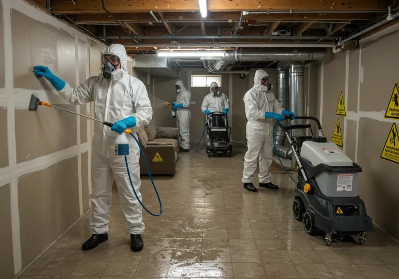 Basement Moisture Removal and Structural Drying process in Wingate, NC